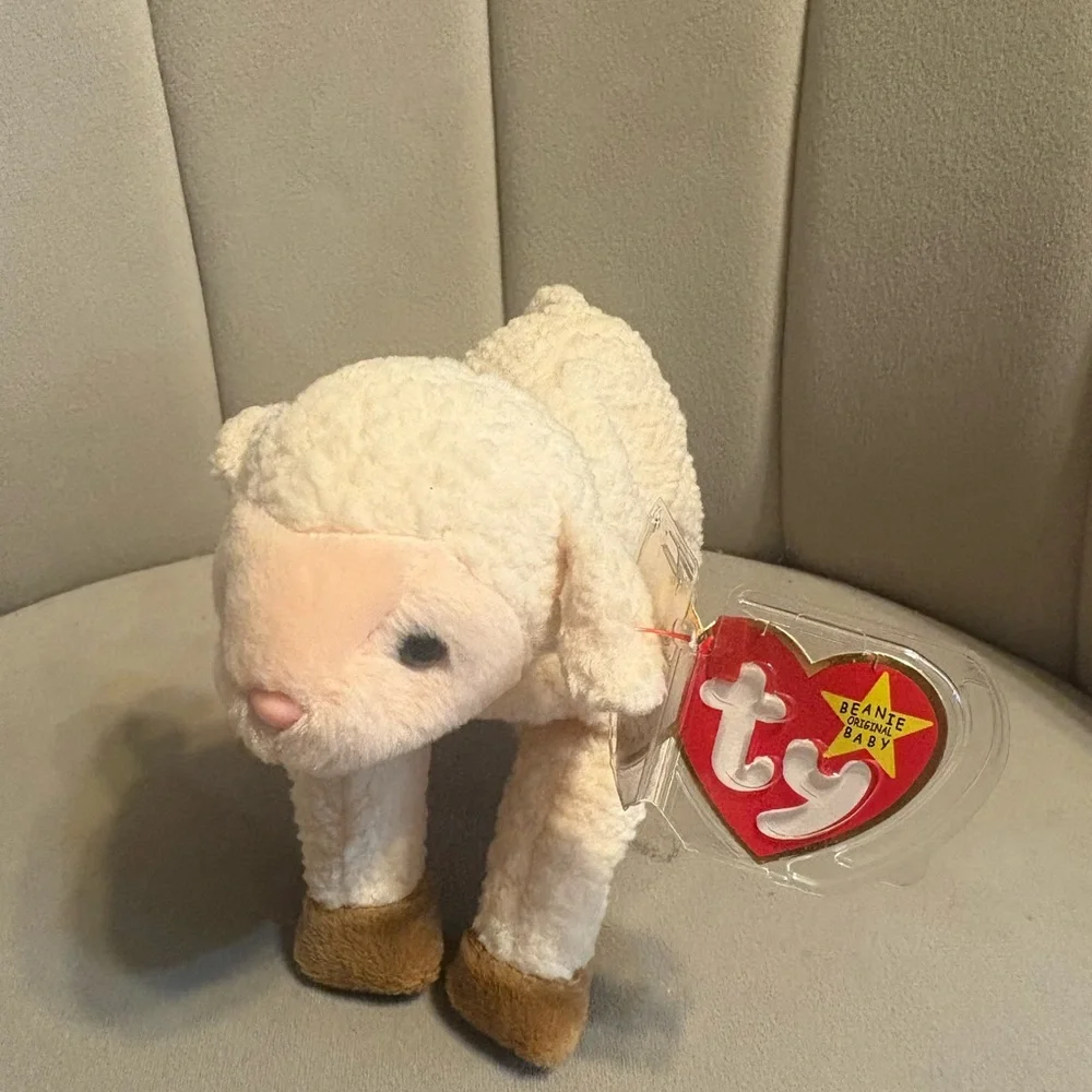 Ty Cream and Brown Lamb Plush Toy